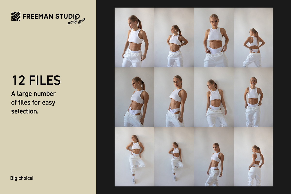 Sport Pants and Tank-Top Mock-Up Set, a Bottom Mockup by Freeman Studio (Photo 2 of 15)