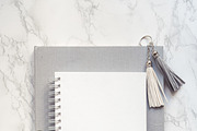 Notepad mockup with flowers., a Print Template by Una Matison (Thumbnail 2 of 3)