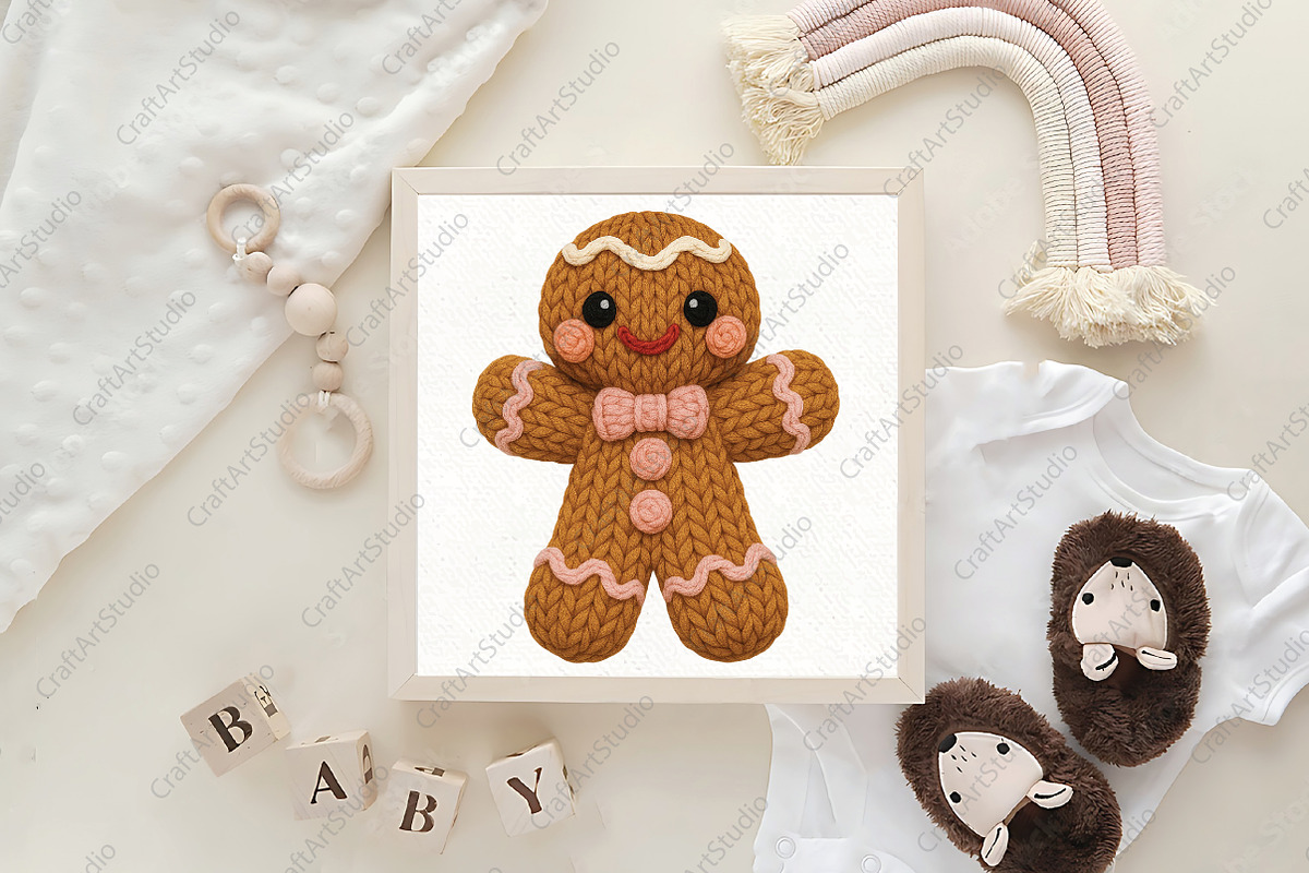 Pink Crochet Christmas PNG Bundle, an Illustration by CraftArtStudio (Photo 4 of 4)