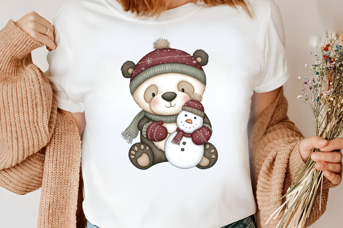 Watercolor Cute Christmas Panda, an Illustration by Canvas Craft (Photo 7 of 7)
