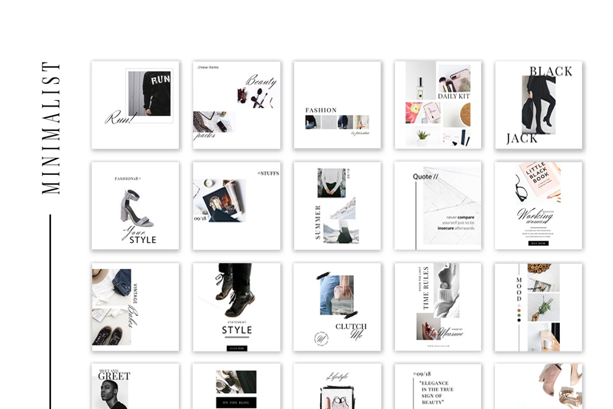 CANVA Minimalist Instagram Pack, a Social Media Template by Eviory