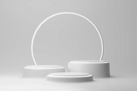 3d render of a stage modern white