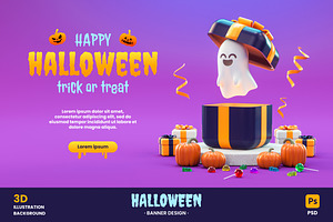 Happy Halloween Banner Design, a Background Graphic by TandemStock