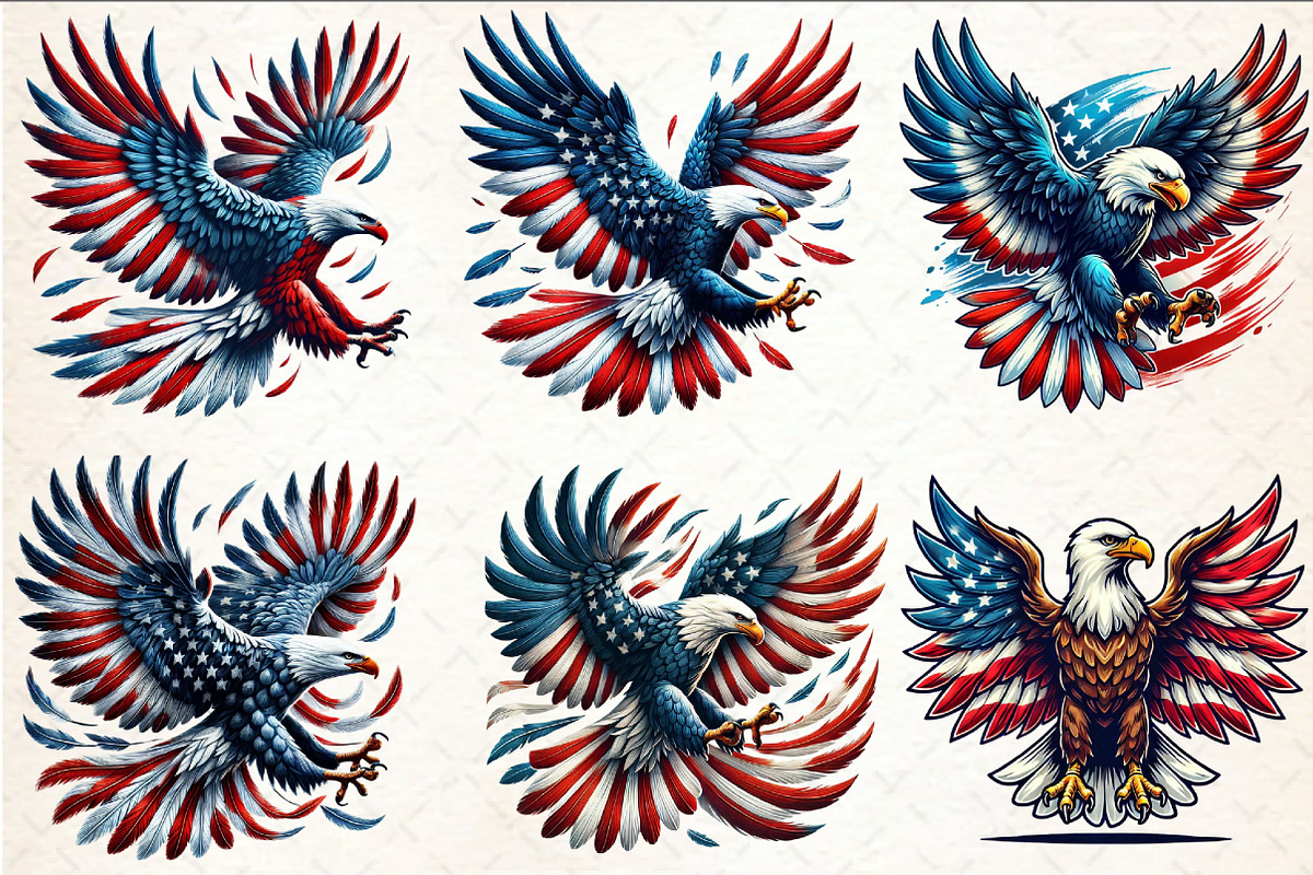 4th of July American Eagle Clipart, a Seasonal Illustration by Rose Art (Photo 2 of 6)