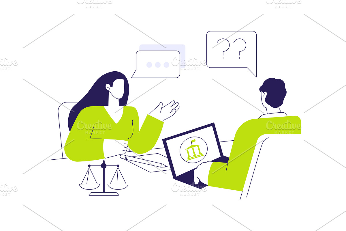 Pass immigration interview abstract, an Illustration by Visual Generation