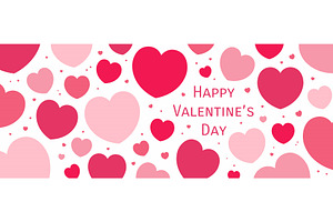 Red, pink hearts Valentines day, an Illustration by sceptical cactus
