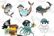 Pirates of the sea clipart, an Illustration by DarinaDigital (Thumbnail 2 of 5)