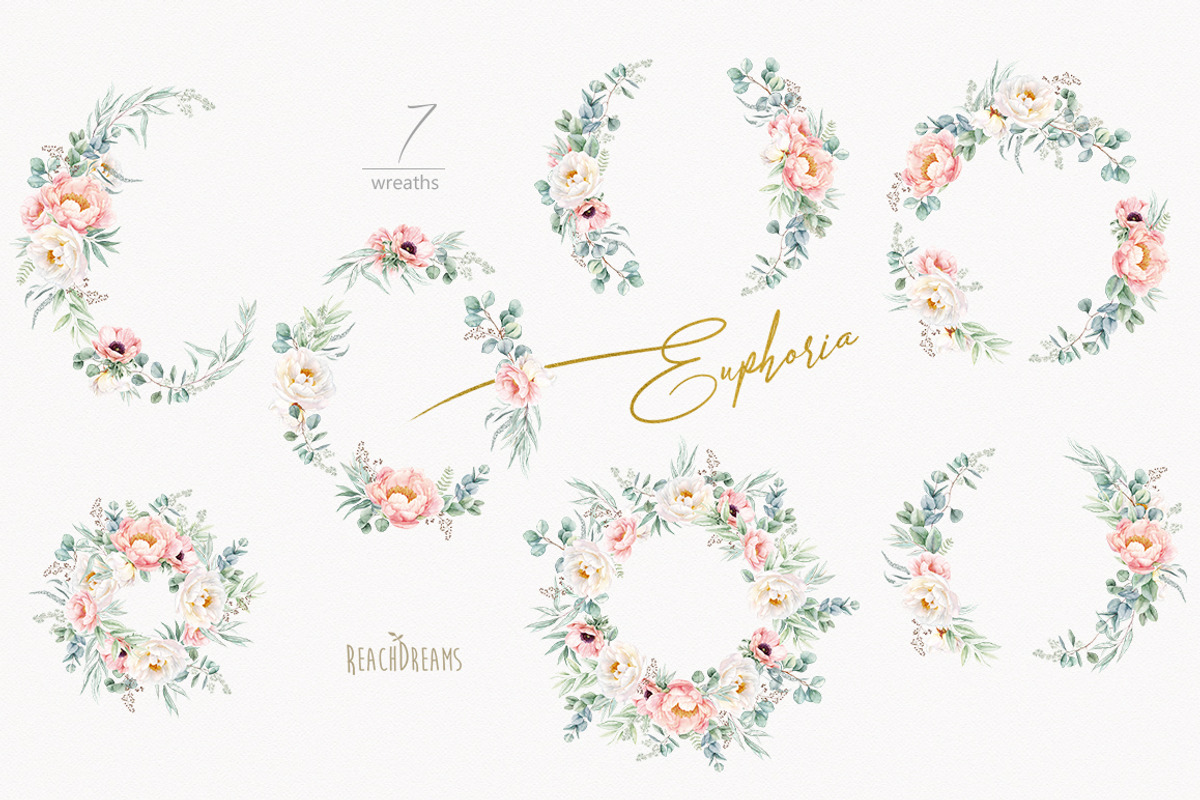 Peonies and Eucalyptus collection, a Decorative Illustration by ReachDreams (Photo 6 of 10)