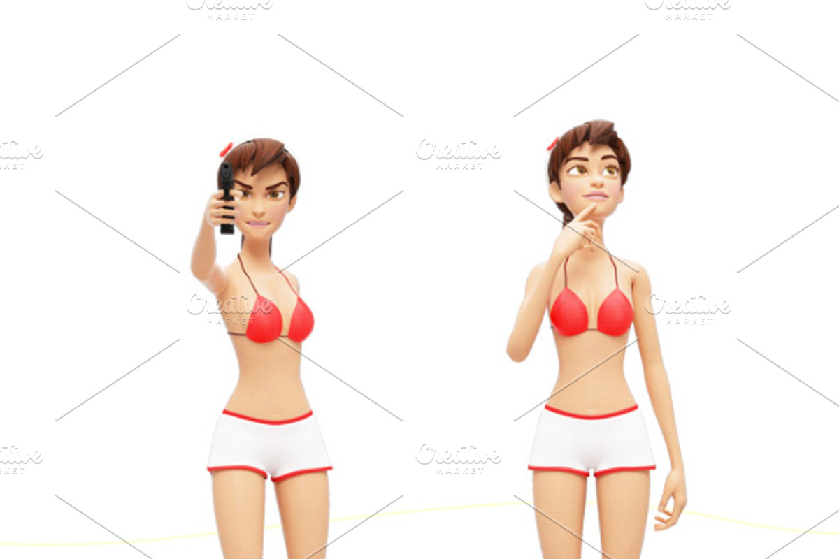 Jenny Swimsuit Character Promo Kit, a Person Illustration by Oleg Ribar (Photo 19 of 27)