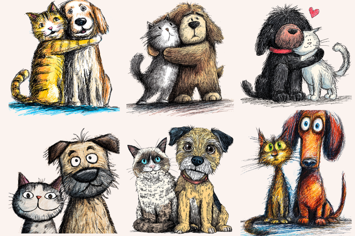 Quirky Dogs & Cats Illustrations, an Animal Illustration by PrintHaven Designs (Photo 3 of 9)