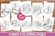 Kawaii Coloring pages, Pocket Room, a Stationery Template by 2SUNS (Thumbnail 3 of 4)