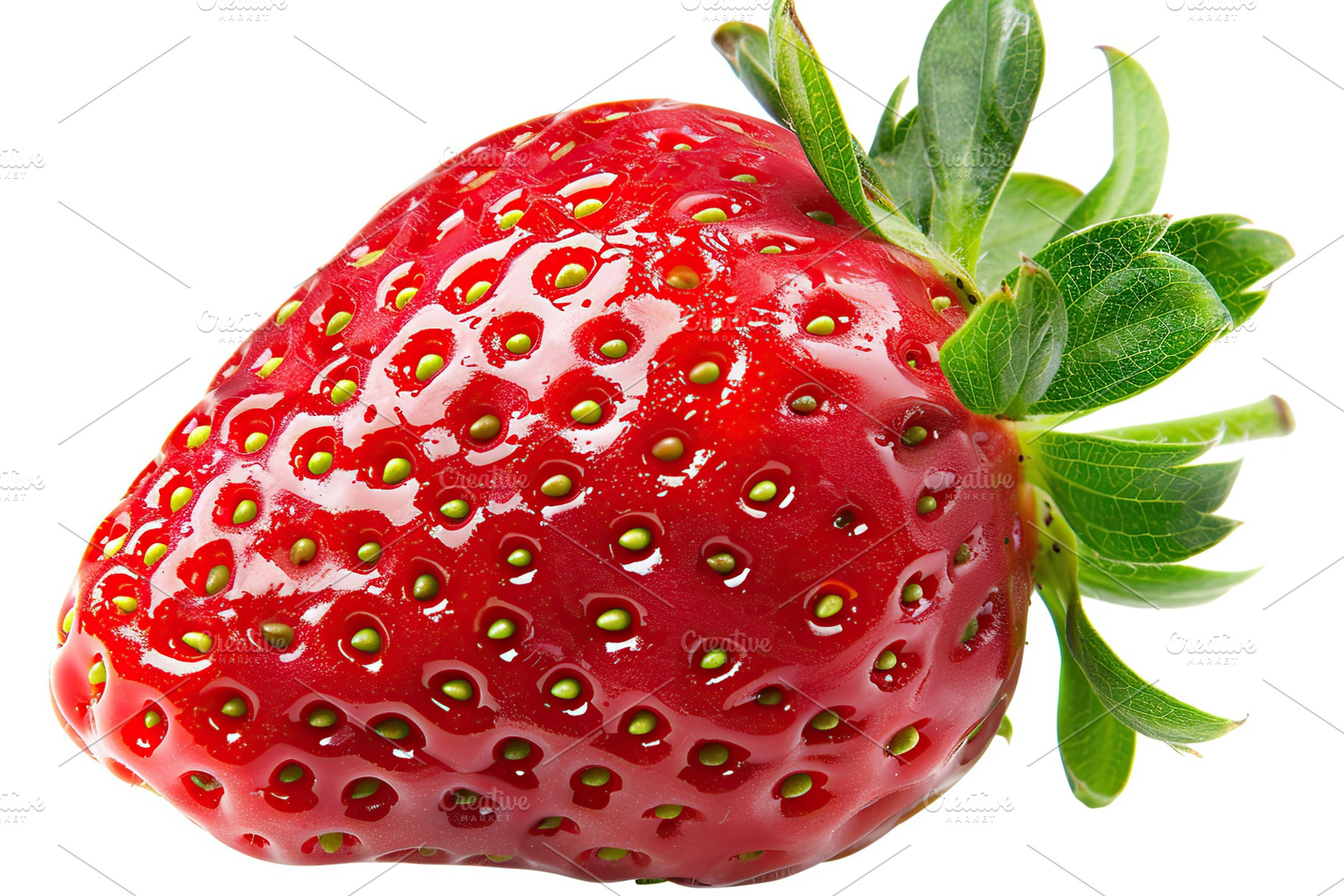 Red strawberry isolated on white background, a Food & Drink Photo by AlyaAnd