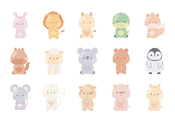 Cute Baby Animal Illustration Set preview 2