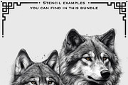 Forest & Wolves tattoo flash bundle, a Brush Add-On by ProcreateInk (Thumbnail 4 of 10)