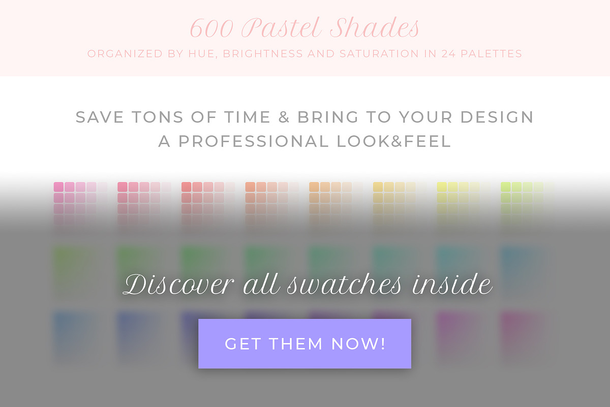 600 pastel shades color swatches, a Palette Add-On by ToonPlanet Vector Assets (Photo 8 of 8)