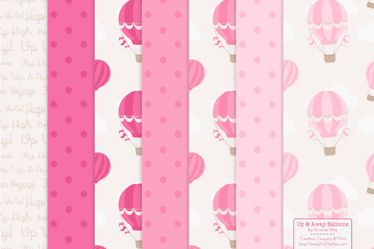 Shades of Pink Hot Air Balloons, an Illustration by Amanda Ilkov (Photo 6 of 6)