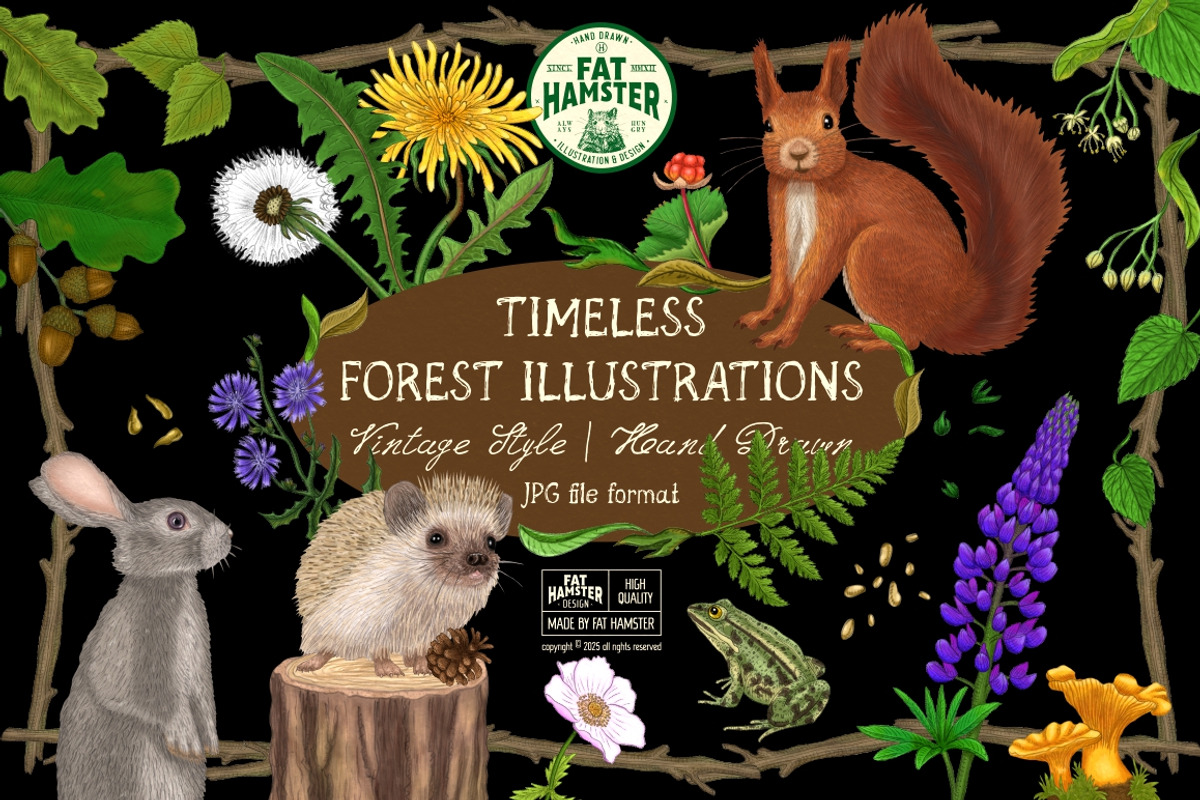 Forest Sketchbook illustrations, an Object Graphic by Fat Hamster (Photo 1 of 17)