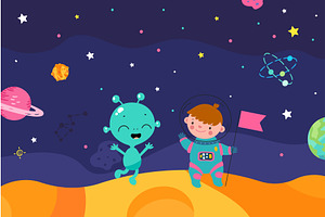 Meeting with alien on planet in, an Illustration by Valerie Bodnar