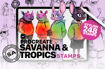 Procreate Savanna & Tropics Stamps