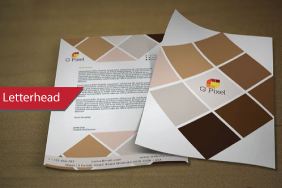 G letter pixel logo and Stationery, a Stationery Template by shujaktk (Photo 5 of 5)