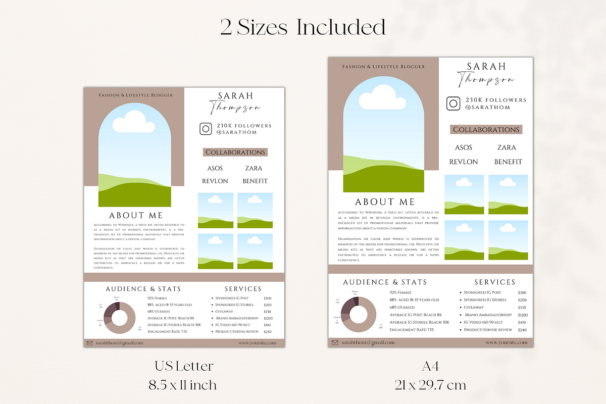 Blogger Media Kit Template Canva, a Marketing Template by Boltik Studio (Photo 4 of 5)