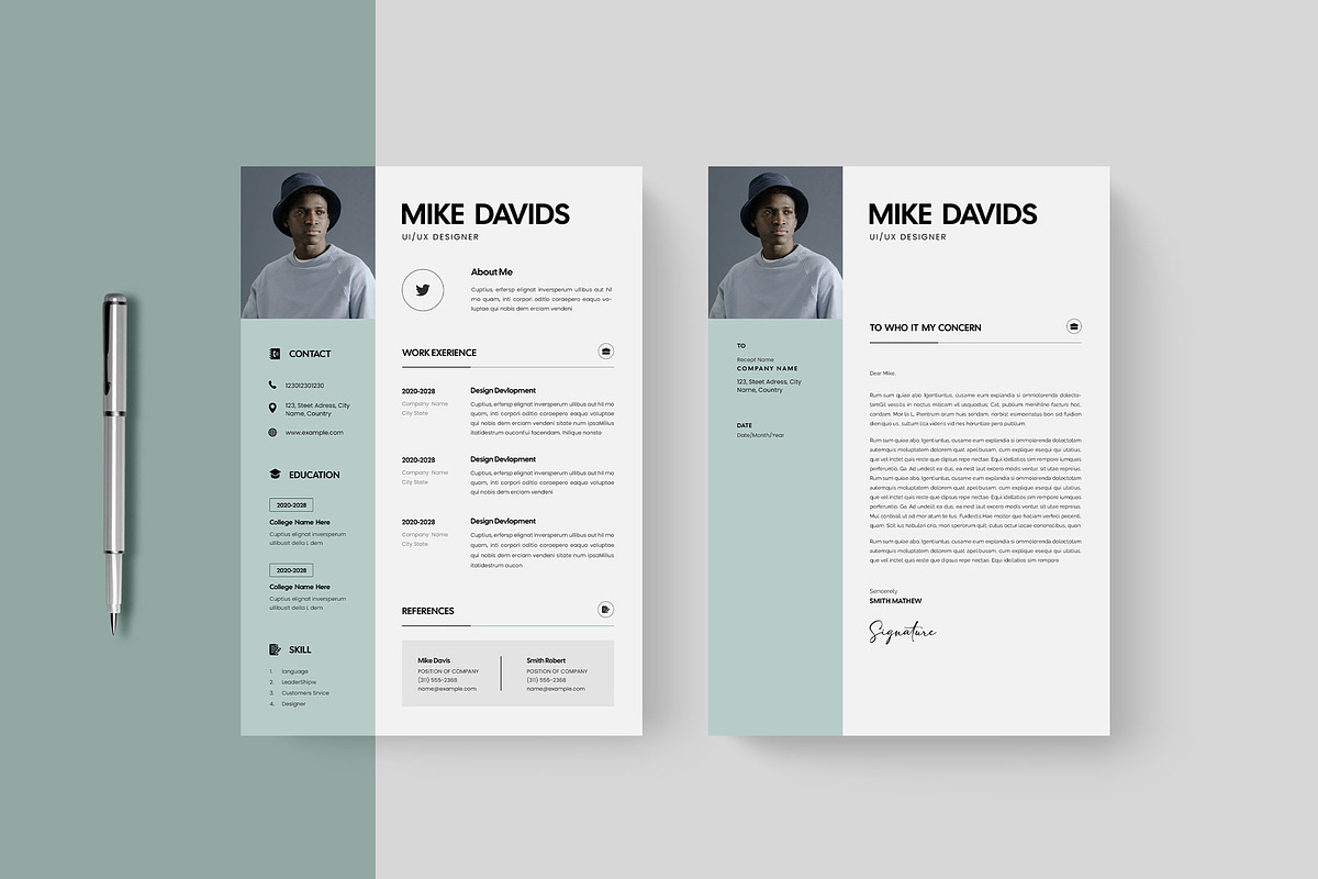 Minimal Resume/CV Template, a Resume Template by KreateTribe (Photo 3 of 4)
