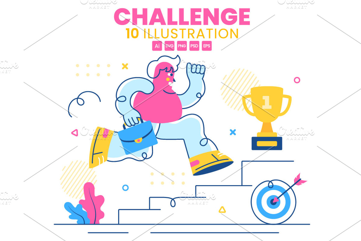 10 Business Challenge Illustration, a Person Illustration by denayunebgt (Photo 1 of 4)