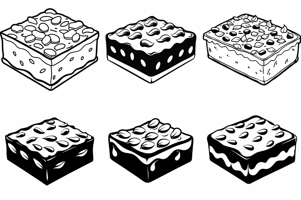 Delicious Nutty Brownies or Bars, an Object Graphic by Billah Hub