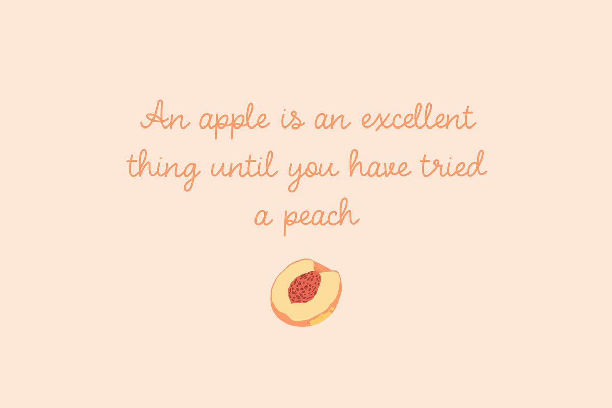 Marvelous Peach | handwritten font, a Script Font by Wander Designs (Photo 3 of 5)