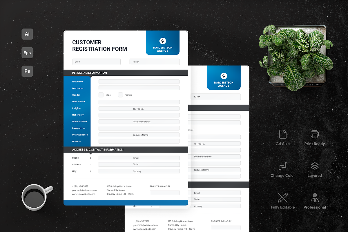 Minimalist Registration Form, a Print Template by Annora Studio (Photo 1 of 4)