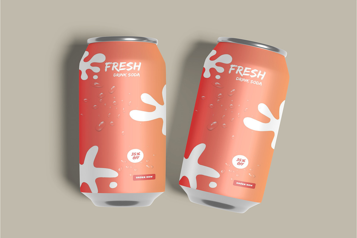 Soda Can Mockup, a Packaging Mockup by lamorastudio (Photo 7 of 11)
