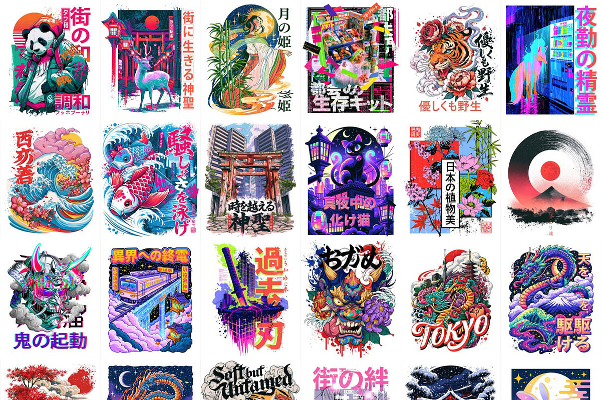 500+ Japanese Streetwear Sublimation, a Decorative Illustration by Selenique Studio (Photo 11 of 15)