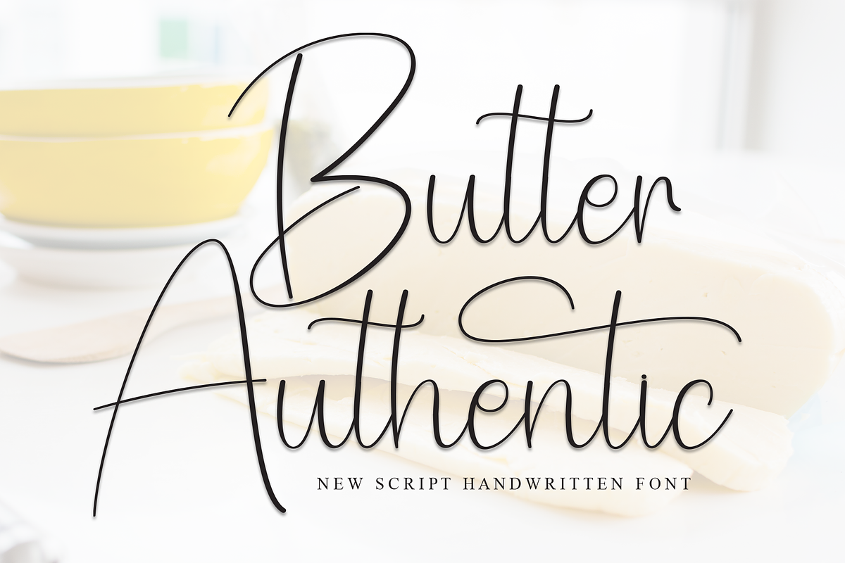 Butter Authentic | Script Font, a Handwritten Font by Scratchones (Photo 1 of 9)