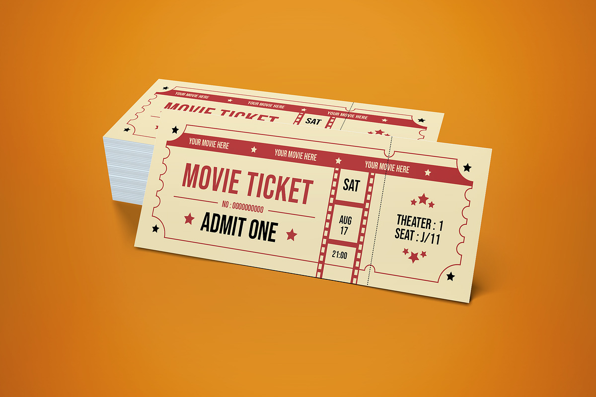 Ticket Movie Festival, a Card Template by graphicook (Photo 2 of 3)