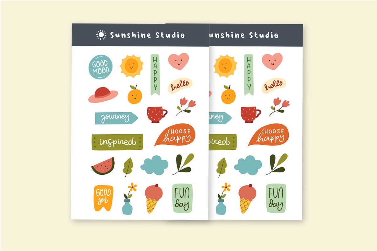 Summer Digital Stiker for Goodnotes, an Illustration by Suntype | Sunshine Std (Photo 2 of 6)