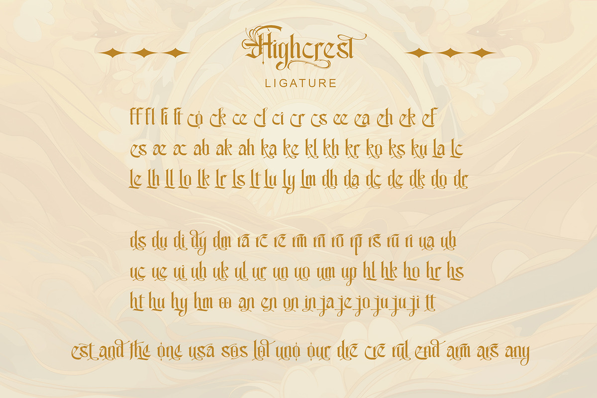 Highcrest Elegant Blackletter Font, a Blackletter Font by Letterara (Photo 14 of 15)