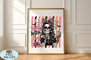 Resting Witch Face Skeleton PNG, a Seasonal Illustration by Daily.Designs (Thumbnail 5 of 5)