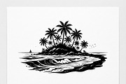50 Tropical Palm Island Silhouette, an Empty State Illustration by Amazin_art (Thumbnail 31 of 41)