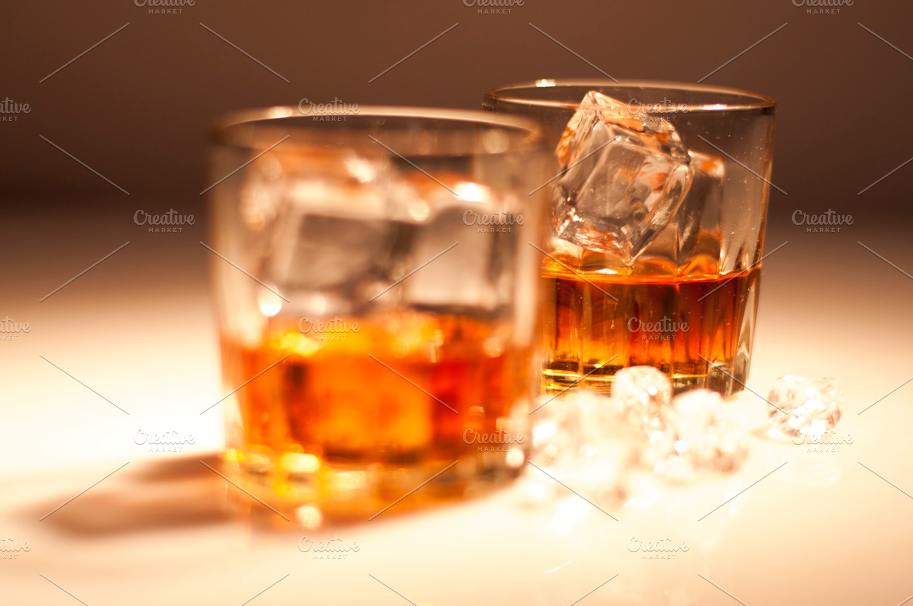 Alcohol With Ice Cubes