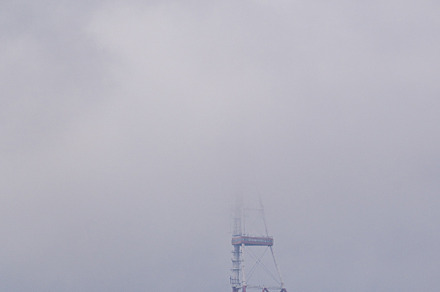 Tbilisi TV tower in the cloud