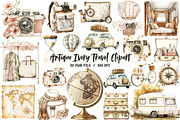Watercolor Antique Ivory Travel Clip, an Illustration by Libby Wishes (Thumbnail 1 of 6)