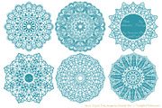 Vintage Blue Lace Doilies Clipart, an Illustration by Amanda Ilkov (Thumbnail 3 of 4)