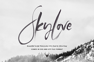 SkyLove SVG Watercolor Font