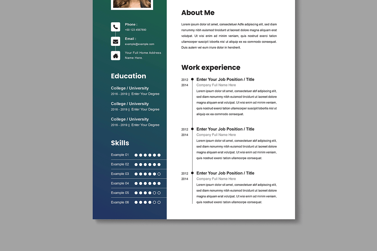 Resume Template Layout, a Resume Template by MightyDesign (Photo 5 of 8)