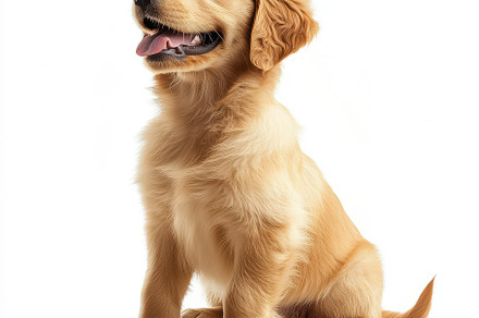 Adorable Golden Retriever Puppy Sitt, an Animal Photo by Pixeness