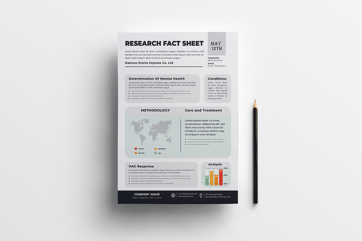 Research fact sheet | Word & Indesig, a Flyer Template by obayes (Photo 2 of 3)