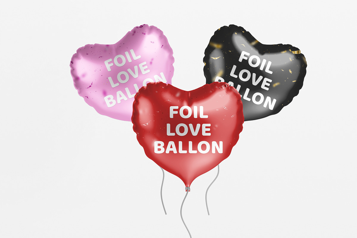 Heart Foil Balloon Mockup, a Product Mockup by SLAB! Design (Photo 7 of 7)