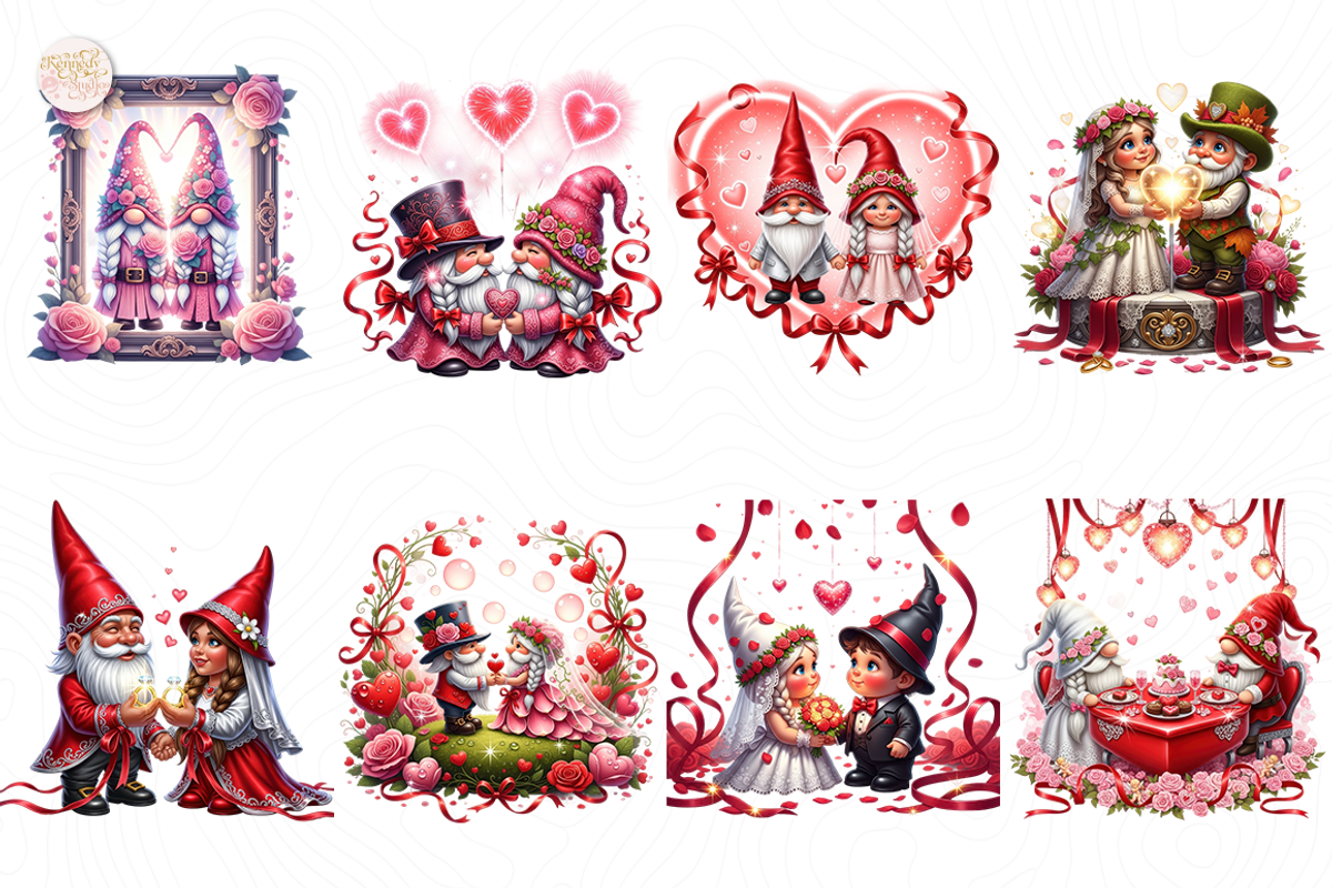 Valentine Wedding Gnome Couple PNG, a Person Illustration by KennedyStudio (Photo 2 of 5)