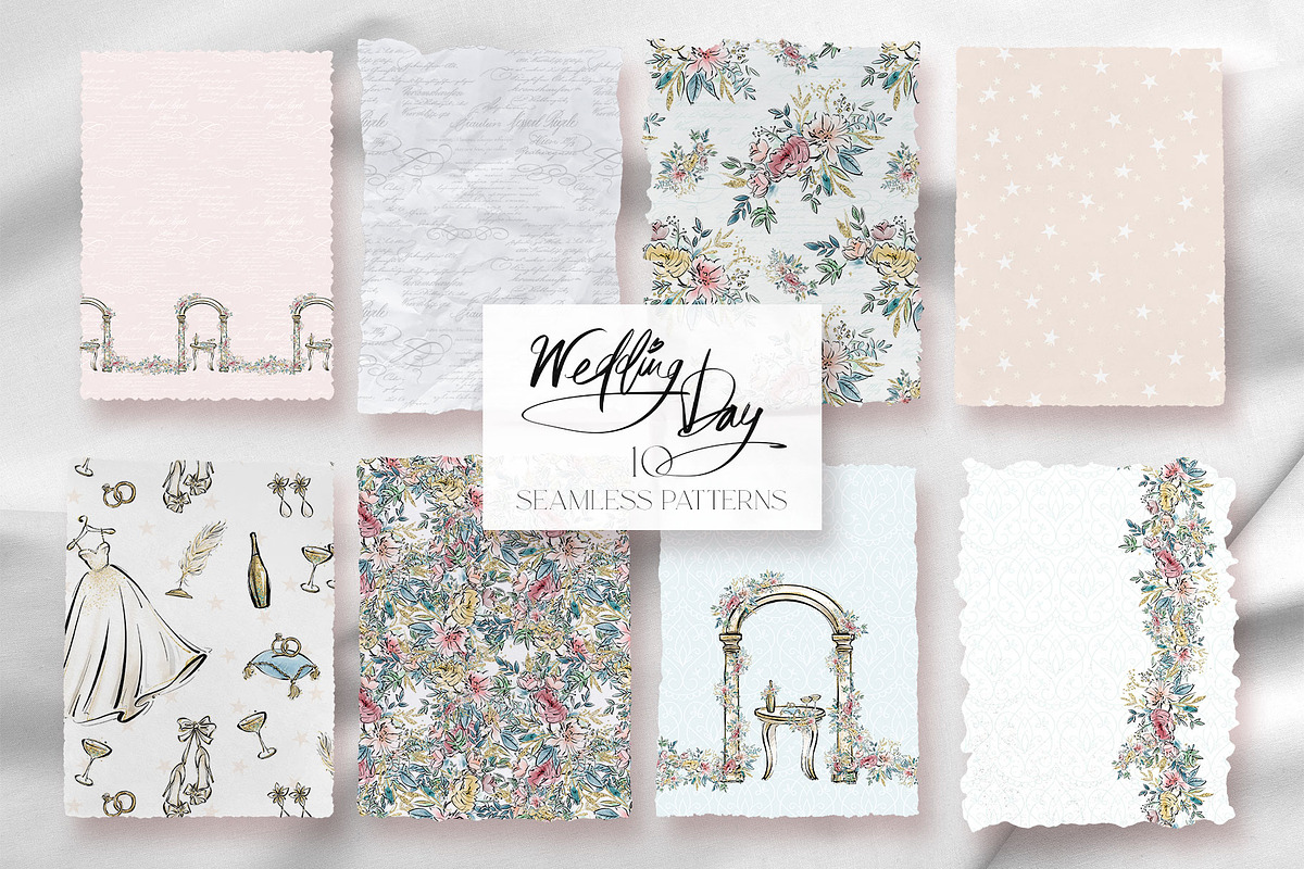 Wedding Day Papers Luxury Patterns, a Pattern Graphic by KaramfilaS (Photo 3 of 16)