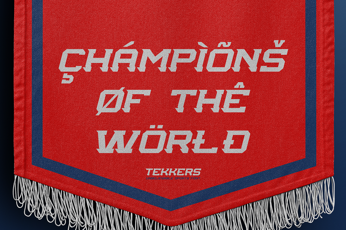 TEKKERS - UNBELIEVABLE SPORTS FONT, a Slab Serif Font by Alphabet Agency (Photo 5 of 8)